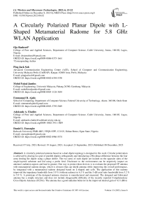 A Circularly Polarized Planar Dipole with L-Shaped Metamaterial Radome for 5.8 GHz WLAN Application