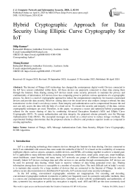 Hybrid Cryptographic Approach for Data Security Using Elliptic Curve Cryptography for IoT