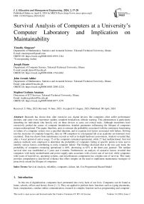 Survival Analysis of Computers at a University’s Computer Laboratory and Implication on Maintainability