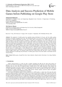 Data Analysis and Success Prediction of Mobile Games before Publishing on Google Play Store