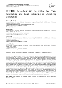 HKCHB: Meta-heuristic Algorithm for Task Scheduling and Load Balancing in Cloud-fog Computing