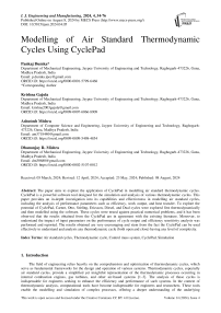 Modelling of Air Standard Thermodynamic Cycles Using CyclePad