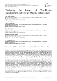 Evaluating the impact of Test-Driven Development on Software Quality Enhancement