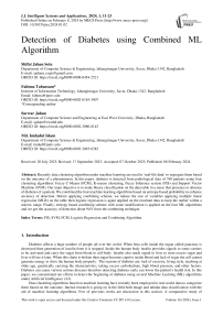 Detection of Diabetes using Combined ML Algorithm