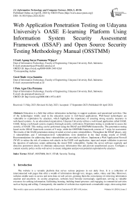 Web Application Penetration Testing on Udayana University's OASE E-learning Platform Using Information System Security Assessment Framework (ISSAF) and Open Source Security Testing Methodology Manual (OSSTMM)