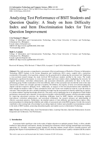 Analyzing Test Performance of BSIT Students and Question Quality: A Study on Item Difficulty Index and Item Discrimination Index for Test Question Improvement