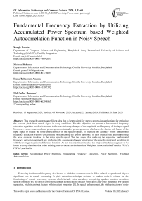 Fundamental Frequency Extraction by Utilizing Accumulated Power Spectrum based Weighted Autocorrelation Function in Noisy Speech