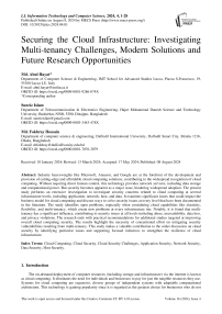 Securing the Cloud Infrastructure: Investigating Multi-tenancy Challenges, Modern Solutions and Future Research Opportunities