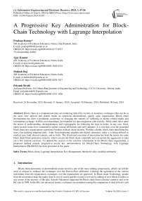 A Progressive Key Administration for Block-Chain Technology with Lagrange Interpolation