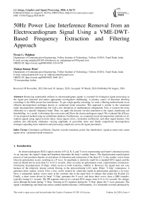 50Hz Power Line Interference Removal from an Electrocardiogram Signal Using a VME-DWT-Based Frequency Extraction and Filtering Approach