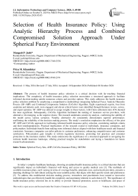 Selection of Health Insurance Policy: Using Analytic Hierarchy Process and Combined Compromised Solution Approach Under Spherical Fuzzy Environment