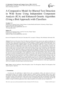 A Comparative Model for Blurred Text Detection in Wild Scene Using Independent Component Analysis (ICA) and Enhanced Genetic Algorithm (Using a Bird Approach) with Classifiers