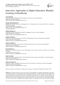 Innovative Approaches to Higher Education: Blended Learning in Kazakhstan