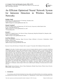 An Efficient Optimized Neural Network System for Intrusion Detection in Wireless Sensor Networks