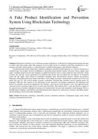 A Fake Product Identification and Prevention System Using Blockchain Technology