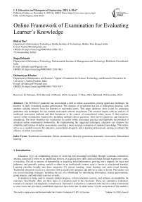 Online Framework of Examination for Evaluating Learner’s Knowledge