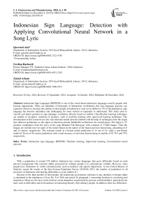 Indonesian Sign Language: Detection with Applying Convolutional Neural Network in a Song Lyric