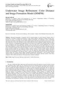 Underwater Image Refinement: Color Distance and Image Formation Model (DIMFM)