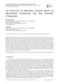 An Overview of Operating Systems Based on Microkernel Technology and their Essential Components