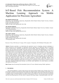 IoT-Based Fish Recommendation System: A Machine Learning Approach via Mobile Application for Precision Agriculture