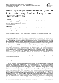 Active Light Weight Recommendation System for Social Networking Analysis Using a Novel Classifier Algorithm