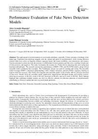 Performance Evaluation of Fake News Detection Models