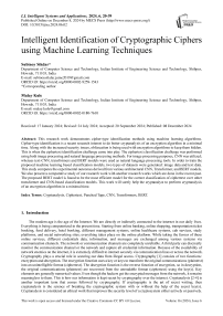 Intelligent Identification of Cryptographic Ciphers using Machine Learning Techniques