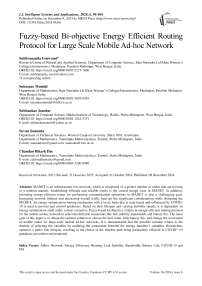 Fuzzy-based Bi-objective Energy Efficient Routing Protocol for Large Scale Mobile Ad-hoc Network