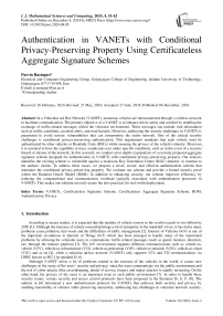 Authentication in VANETs with Conditional Privacy-Preserving Property Using Certificateless Aggregate Signature Schemes