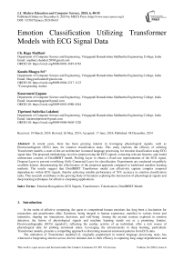 Emotion Classification Utilizing Transformer Models with ECG Signal Data