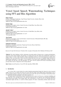 Vowel based Speech Watermarking Techniques using FFT and Min Algorithm"