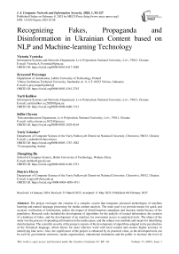 Recognizing Fakes, Propaganda and Disinformation in Ukrainian Content based on NLP and Machine-learning Technology