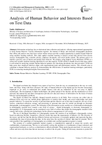 Analysis of Human Behavior and Interests Based on Text Data