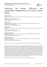 Analyzing the Energy Efficiency and Sustainability Implications of IoT Tools in Smart Homes