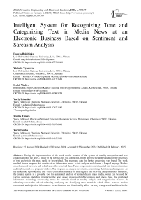 Intelligent System for Recognizing Tone and Categorizing Text in Media News at an Electronic Business Based on Sentiment and Sarcasm Analysis