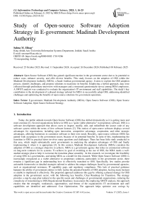 Study of Open-source Software Adoption Strategy in E-government: Madinah Development Authority