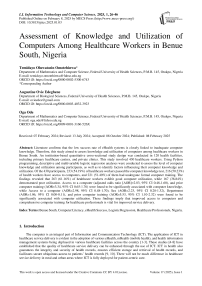 Assessment of Knowledge and Utilization of Computers Among Healthcare Workers in Benue South, Nigeria