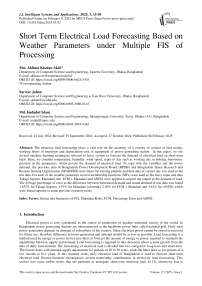 Short Term Electrical Load Forecasting Based on Weather Parameters under Multiple FIS of Processing