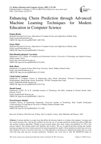 Enhancing Churn Prediction through Advanced Machine Learning Techniques for Modern Education in Computer Science