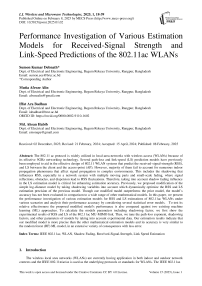 Performance Investigation of Various Estimation Models for Received-Signal Strength and Link-Speed Predictions of the 802.11ac WLANs