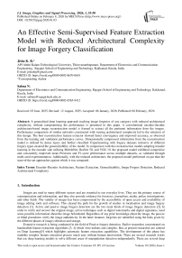 An Effective Semi-Supervised Feature Extraction Model with Reduced Architectural Complexity for Image Forgery Classification