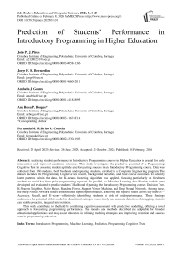Prediction of Students‘ Performance in Introductory Programming in Higher Education