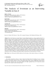 The Analysis of livestream as an Intervening Variable in Gen Z