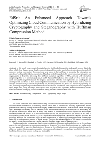 EdSri: An Enhanced Approach Towards Optimizing Cloud Communication by Hybridizing Cryptography and Steganography with Huffman Compression Method