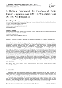 A Holistic Framework for Confidential Brain Tumor Diagnosis over IoMT: HWS-CSIWT and OBTSC-Net Integration