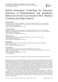 Hybrid Information Technology for Automatic Detection of Disinformation and Inauthentic Behaviour of Chat Users based on NLP, Machine Learning, and Graph Analysis