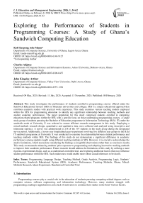 Exploring the Performance of Students in Programming Courses: A Study of Ghana’s Sandwich Computing Education