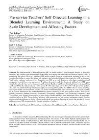 Pre-service Teachers' Self-Directed Learning in a Blended Learning Environment: A Study on Scale Development and Affecting Factors