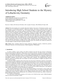 Introducing High School Students to the Mystery of Lobachevsky Geometry