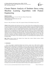 Cluster Pattern Analysis of Students Stress using Machine Learning Algorithms with Feature Engineering